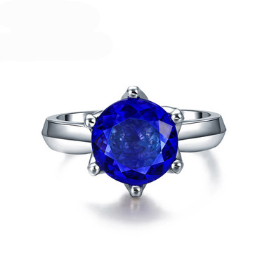 TANZANITE STERLING SILVER RING - TAPER